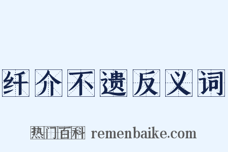 纤介不遗反义词是什么意思的图片
